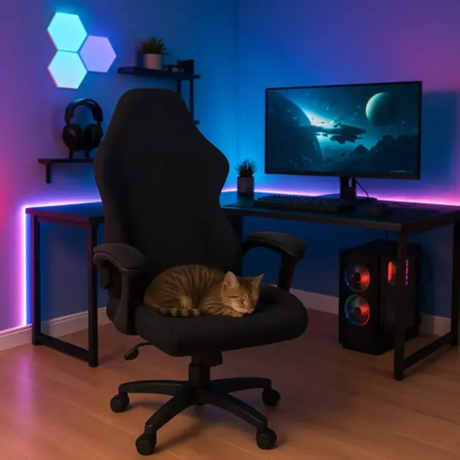 Dunmoon Gaming Stoelhoes – Zwart – Rekbaar – Voor Gamestoelen met Hoge Rug