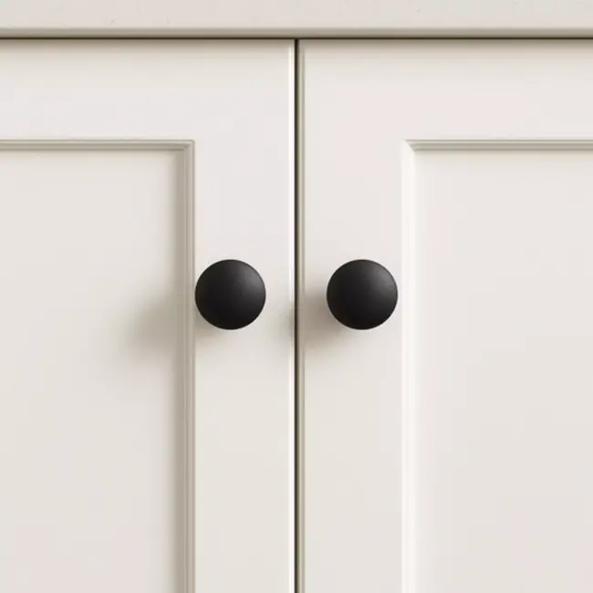 Ruhhy Meubelknoppen Zwart – Set van 10 – Rond – Schroefmontage – Modern Design