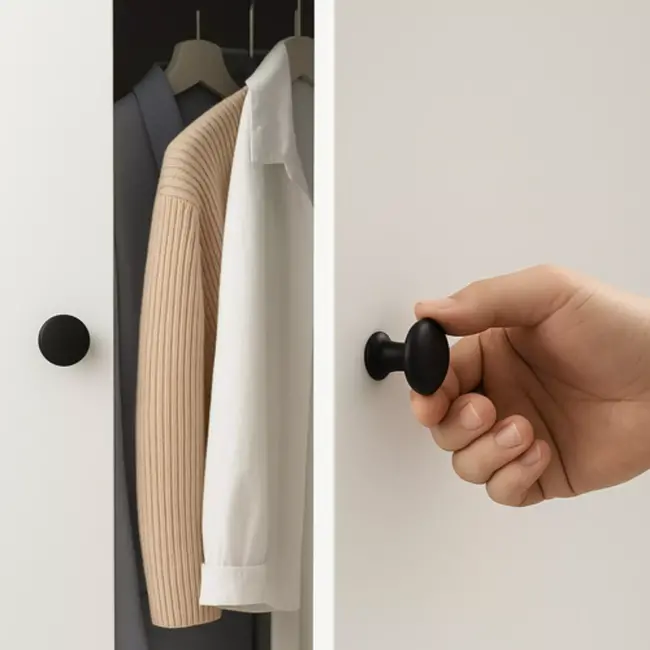 Ruhhy Meubelknoppen Zwart – Set van 10 – Rond – Schroefmontage – Modern Design