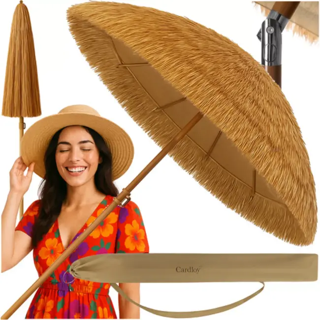 Gardlov Strandparasol Hawaï-Stijl – Tuinparasol – Tropisch Design – Verstelbaar - Ø 150 cm