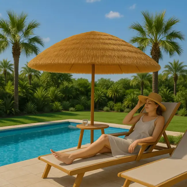 Gardlov Strandparasol Hawaï-Stijl – Tuinparasol – Tropisch Design – Verstelbaar - Ø 150 cm