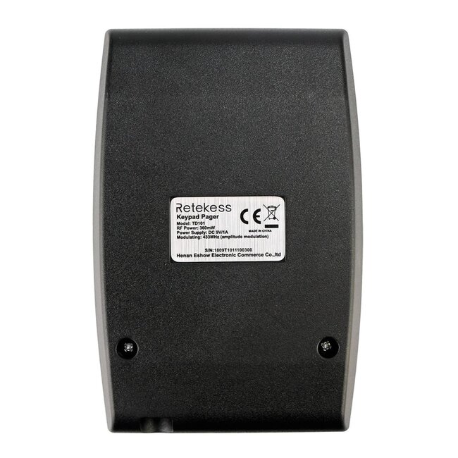 Retekess draadloos volgnummersysteem met 3-cijferig scherm - ABS kunststof - 26,5x23,5x6,5 cm - zwart - horeca en zorg