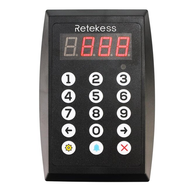 Retekess draadloos volgnummersysteem met 3-cijferig scherm - ABS kunststof - 26,5x23,5x6,5 cm - zwart - horeca en zorg