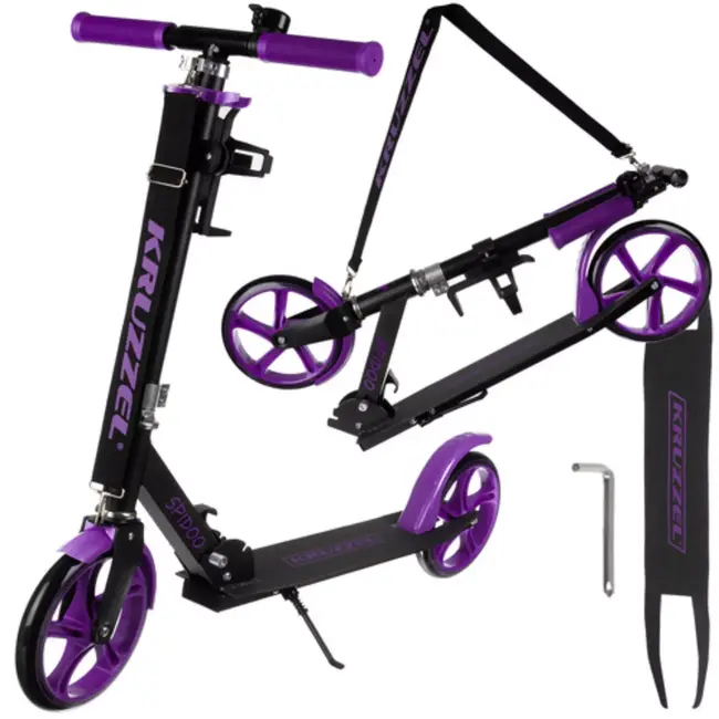 Kruzzel Spidoo kinderstep paars met LED wielen verstelbaar stuur en achterrem