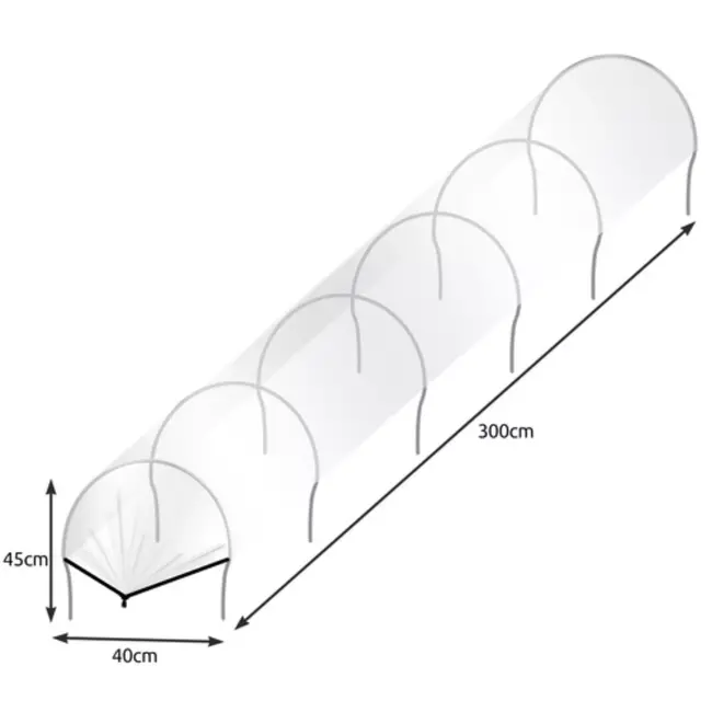 Gardlov tunnelkas tuin 250x200x200 cm met UV folie en oprolbare deur en ramen