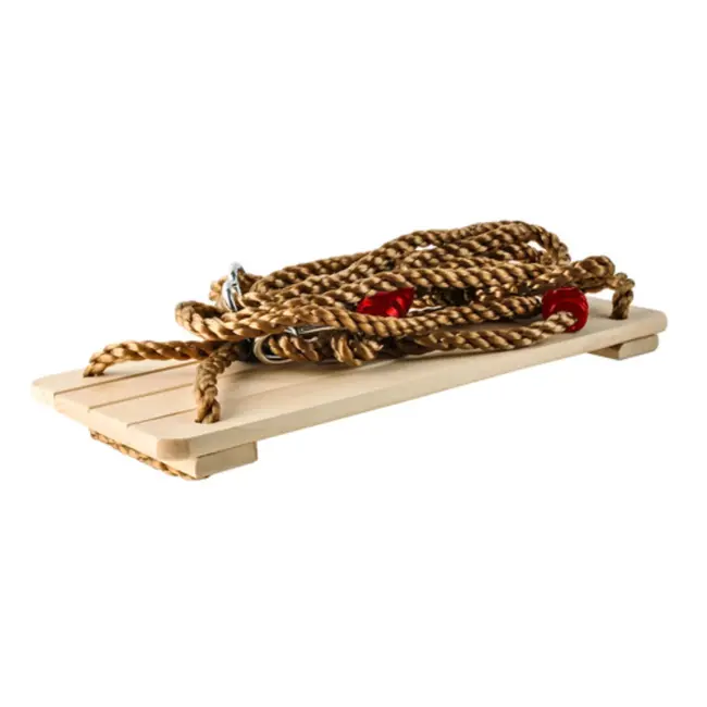 Kruzzel Houten schommel met verstelbaar touw en metalen ophangogen voor buitengebruik