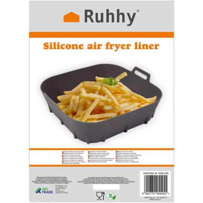 Ruhhy Siliconen inzet voor Airfryer - Rond - Herbruikbaar - Hittebestendig tot 230 graden