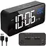 Izoxis LED Wekker – met Snooze, Spraakbediening & Temperatuur - USB-C