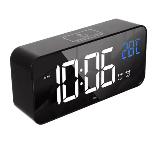 Izoxis LED Wekker – met Snooze, Spraakbediening & Temperatuur - USB-C