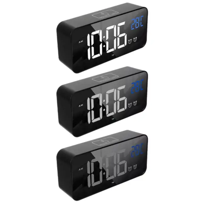 Izoxis LED Wekker – met Snooze, Spraakbediening & Temperatuur - USB-C