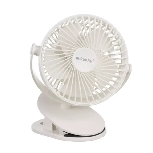Ruhhy draadloze ventilator wit compact en stil met USB oplaadbare batterij