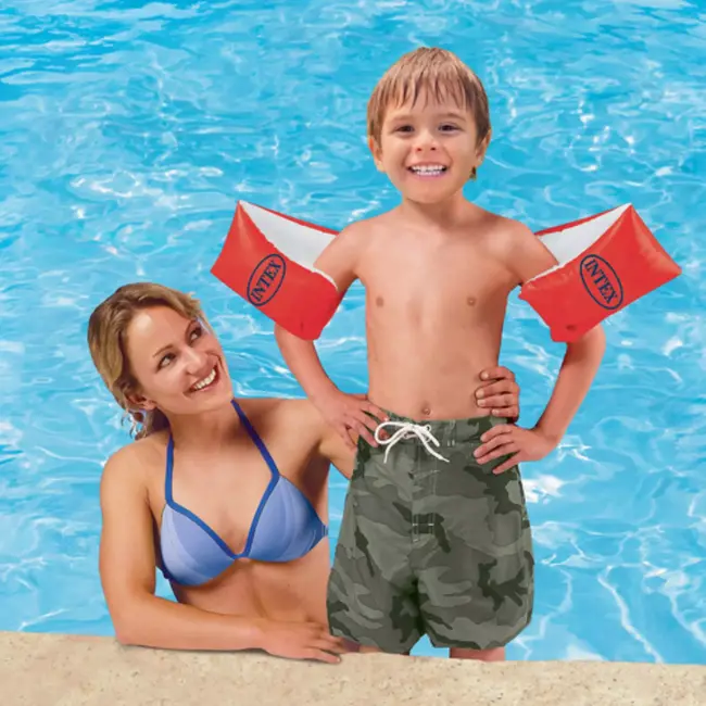 Intex zwembandjes 30x15 cm oranje voor kinderen van 6 tot 12 jaar met dubbele luchtkamers