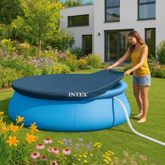 Intex afdekzeil Ø305 cm voor rond opzetzwembad met trekkoord en afwateringsgaten