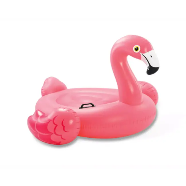 Intex flamingo luchtmatras roze 142x137 cm met handgrepen opblaasbaar zwembadfiguur
