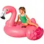 Intex flamingo luchtmatras roze 142x137 cm met handgrepen opblaasbaar zwembadfiguur