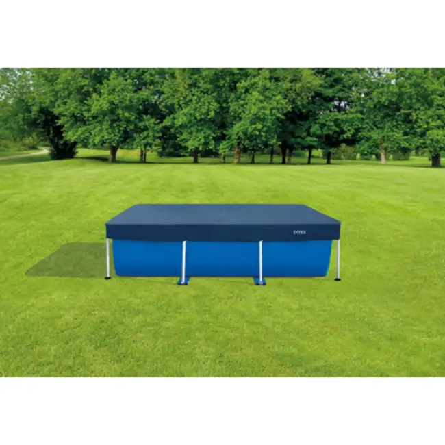 Intex afdekzeil rechthoekig 300x200 cm donkerblauw met trekkoord en afwateringsgaten