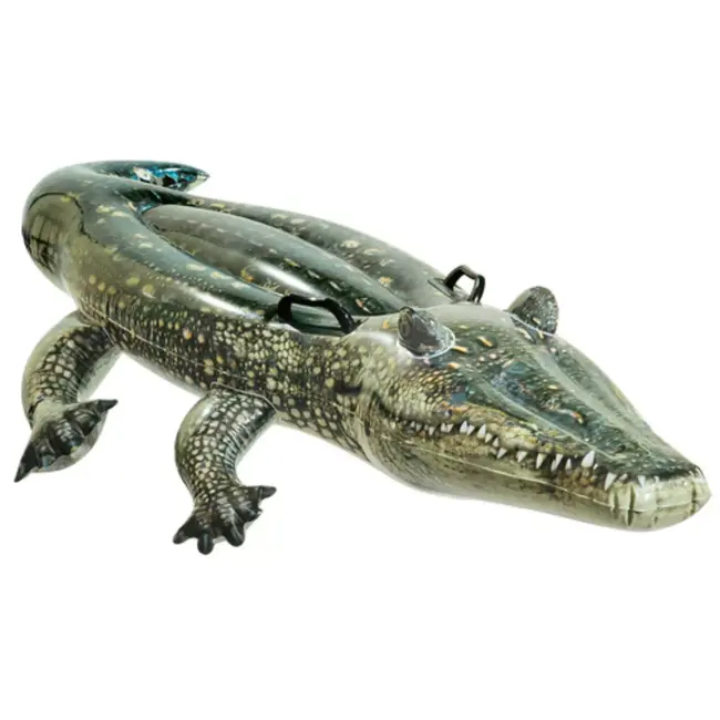 Intex Opblaasbare Krokodil Luchtmatras – 170 x 86 cm – Zwembadfiguur met Handgrepen