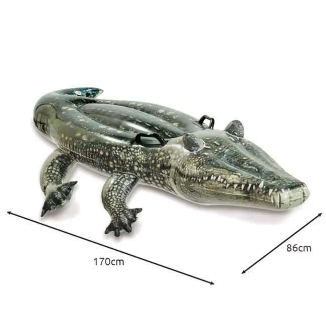 Intex Opblaasbare Krokodil Luchtmatras – 170 x 86 cm – Zwembadfiguur met Handgrepen