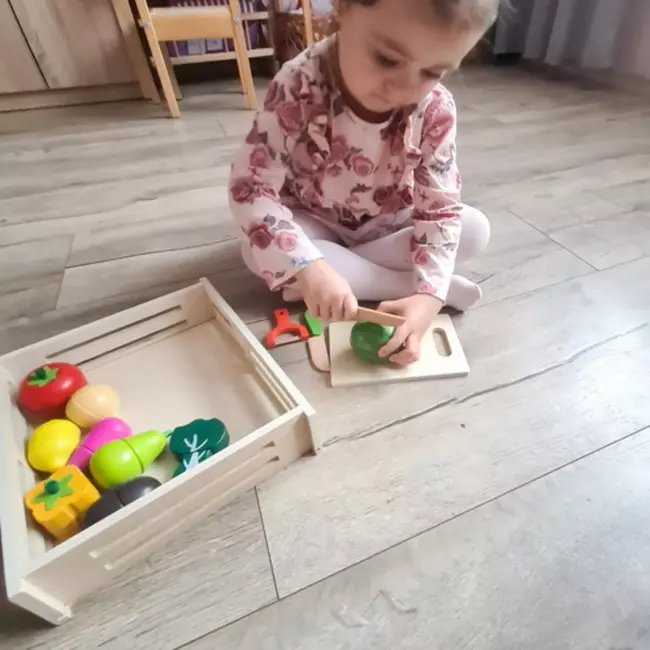 Kruzzel houten groenteset kinderen – educatief speelgoed – inclusief messen en snijplank