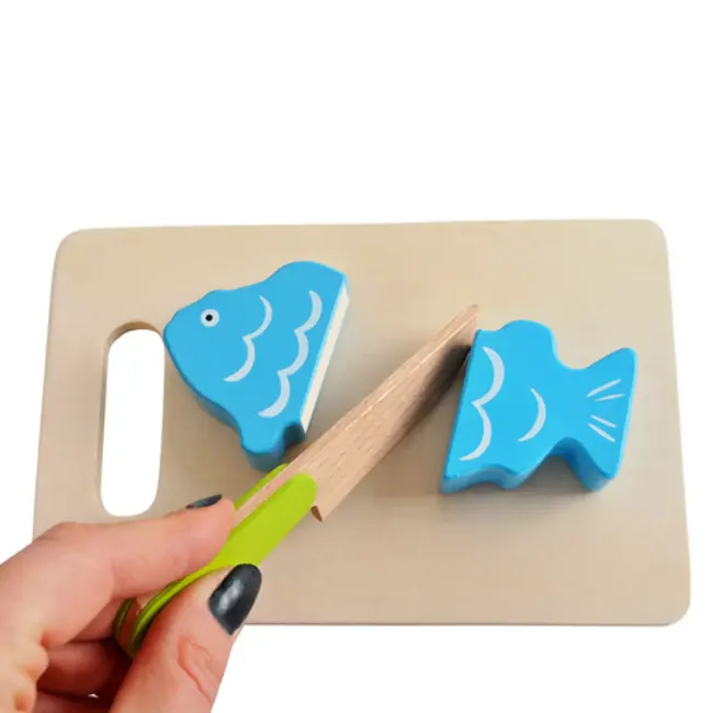 Kruzzel houten groenteset kinderen – educatief speelgoed – inclusief messen en snijplank