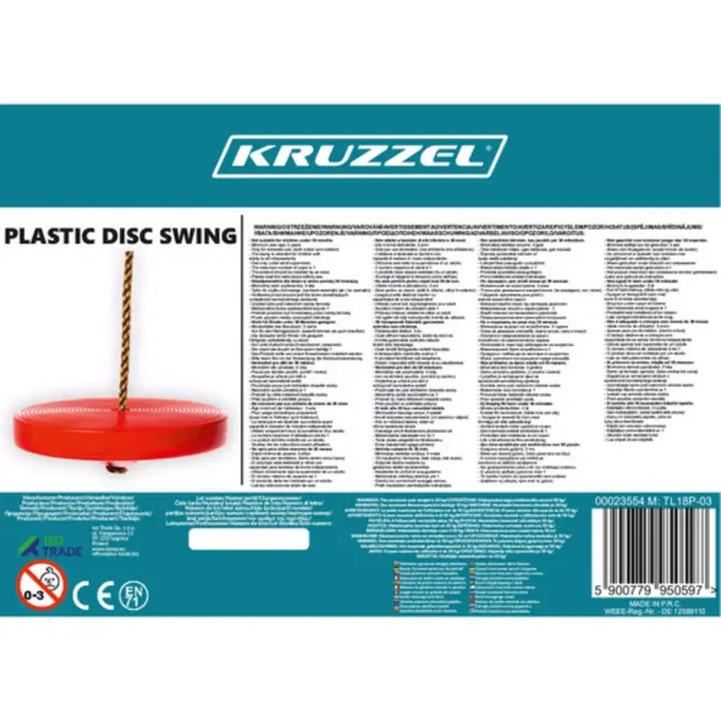 Kruzzel ronde tuinschommel – veilige schommel voor kinderen – verstelbaar en weerbestendig