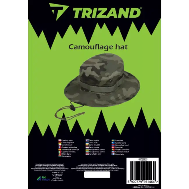Trizand camouflage hoed – verstelbare vissershoed – ademend en weerbestendig