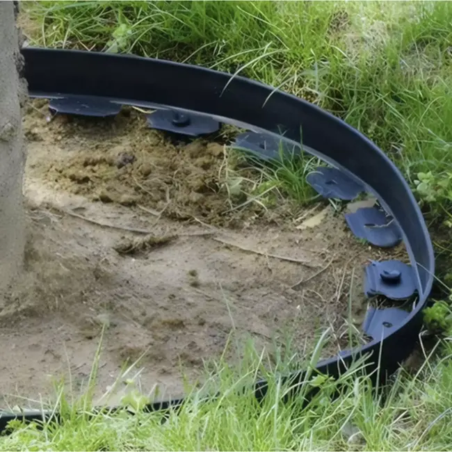Gardlov tuinrand flexibel – 10 meter zwarte grasrand – met 20 grondpinnen