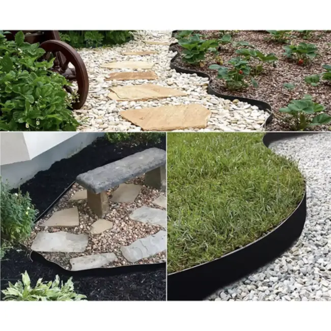 Gardlov tuinrand flexibel – 6 cm hoge grasrand – 10 meter met 20 grondpinnen