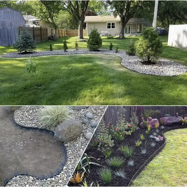 Gardlov tuinrand flexibel – 6 cm hoge grasrand – 10 meter met 20 grondpinnen