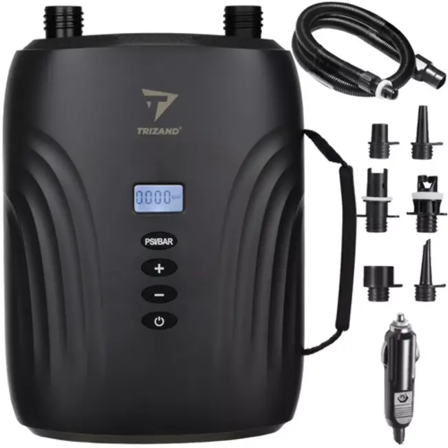 Trizand elektrische SUP pomp – 12V luchtpomp met LCD en 6 opzetstukken
