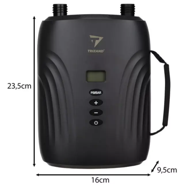 Trizand elektrische SUP pomp – 12V luchtpomp met LCD en 6 opzetstukken
