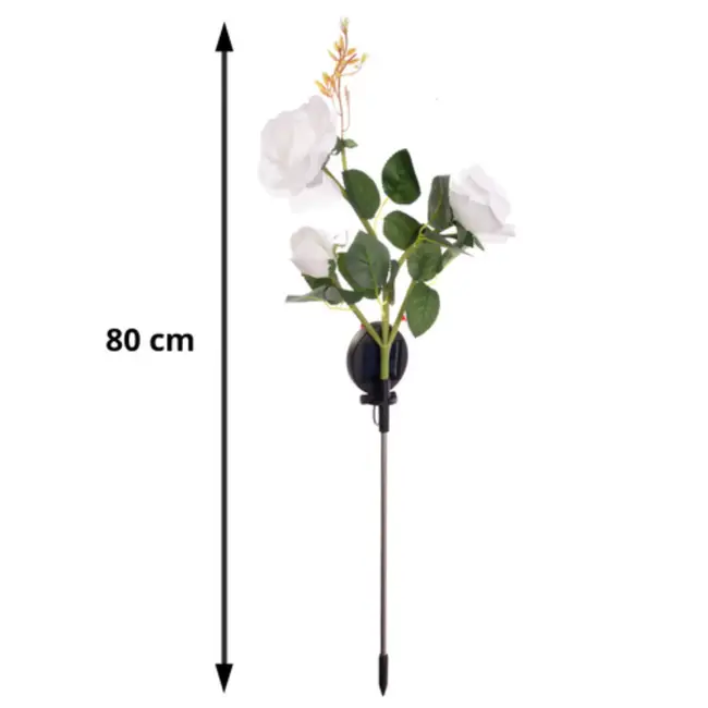 Gardlov solar rozenlamp – LED tuinverlichting met 3 bloemen – kleurrijk en weerbestendig