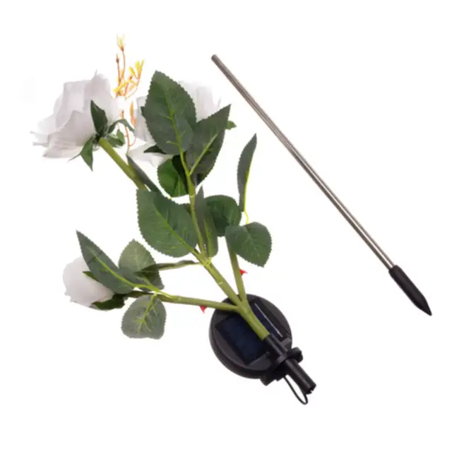 Gardlov solar rozenlamp – LED tuinverlichting met 3 bloemen – kleurrijk en weerbestendig