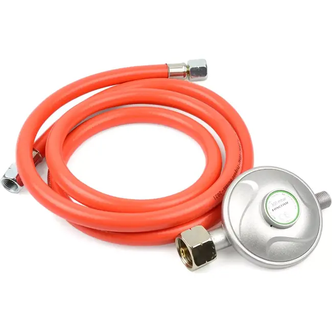 GEKO Propaan drukregelaar set - 30 mbar - Inclusief slang 1,5m - Voor gasverwarming