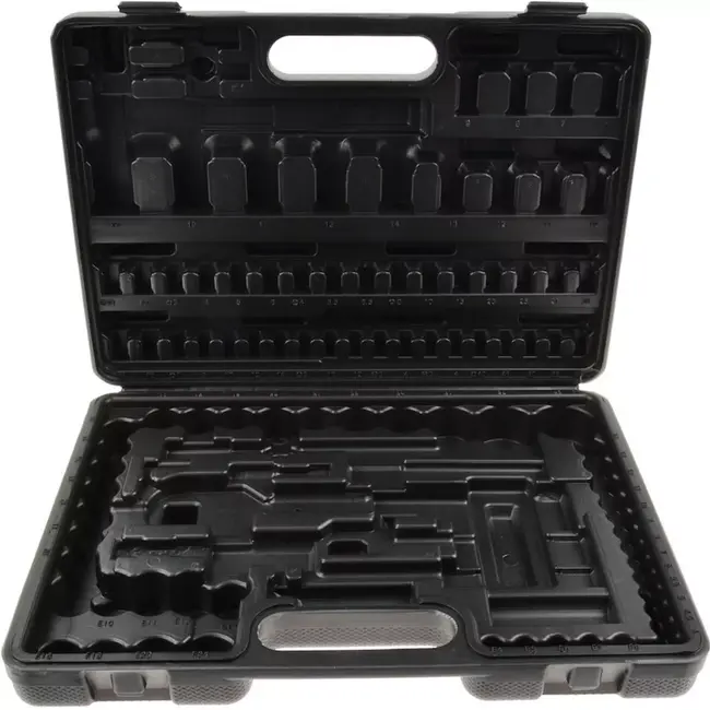 GEKO Blow-molded koffer - 108-delige doppenset - Chroom vanadium - 6-punts flank - Opbergkoffer