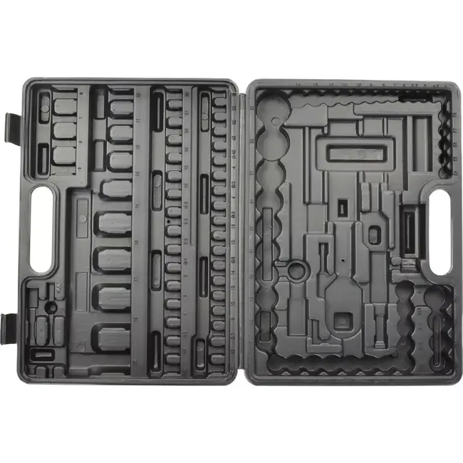 GEKO Blow-molded koffer - 108-delige doppenset - Chroom vanadium - 6-punts flank - Opbergkoffer