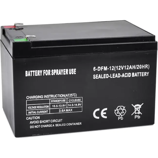 GEKO Accuspuit batterij - 12Ah - Schokbestendig ABS - F2 aansluitingen