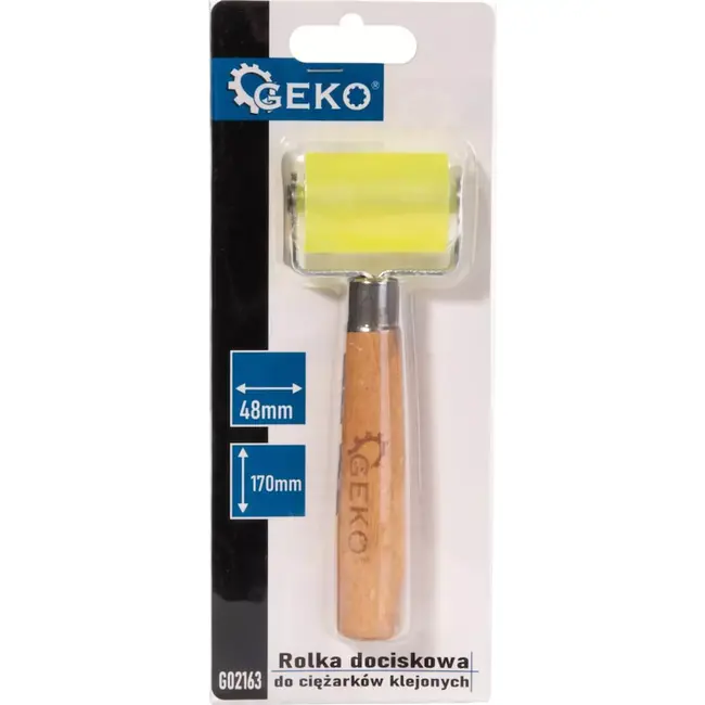 GEKO Rubberen drukroller - Houten handvat - 170x48mm - Voor plakgewichten