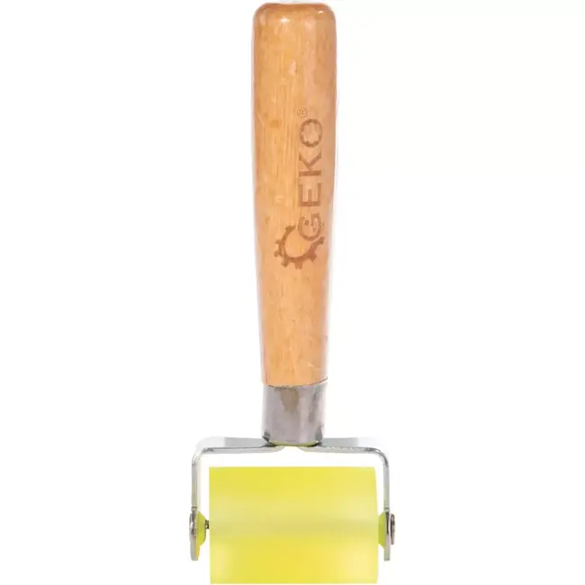 GEKO Rubberen drukroller - Houten handvat - 170x48mm - Voor plakgewichten