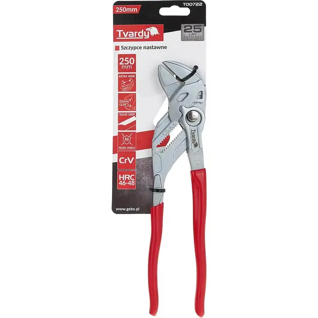 Tvardy Quick release waterpomptang - 250 mm - 52 mm - CrV staal - Ergonomisch ontwerp