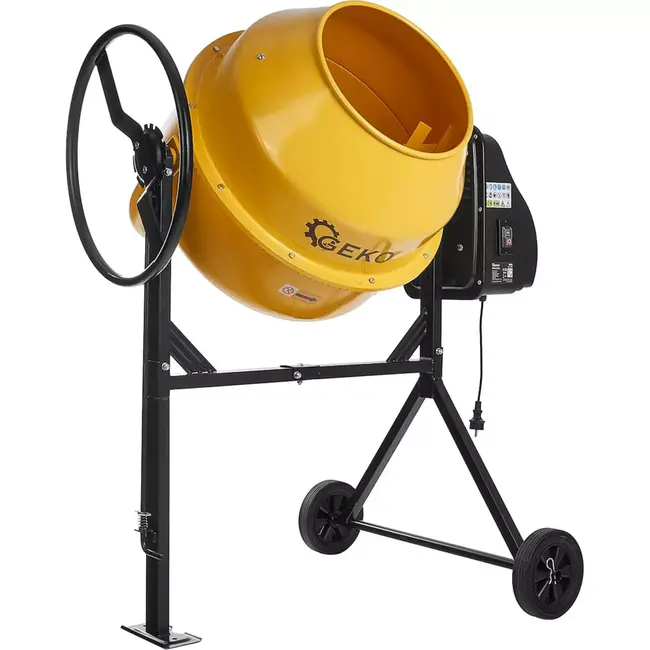GEKO Betonmixer - 200L - 1000W - Staal - Transportwielen - 56 kg