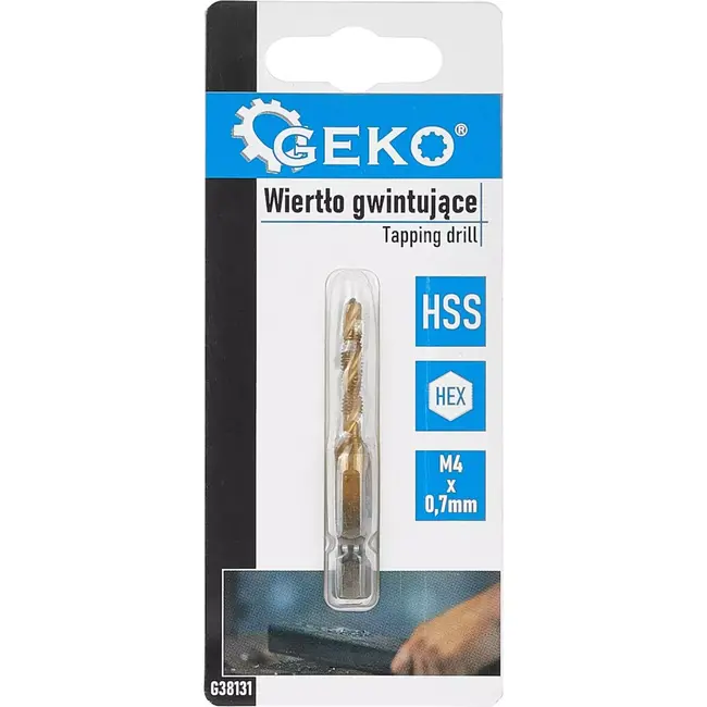 GEKO HSS Tapboor - M4 x 0.7mm - Titanium Coating - 1/4" HEX - Voor Metaal en Kunststof