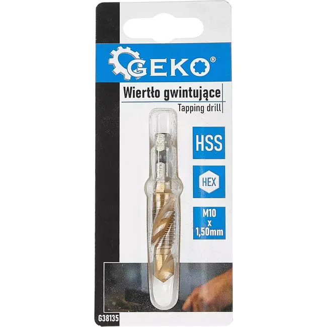 GEKO HSS Tapboor - M10 x 1,50 mm - Titanium Coating - 1/4" HEX - Voor Metaal en Kunststof