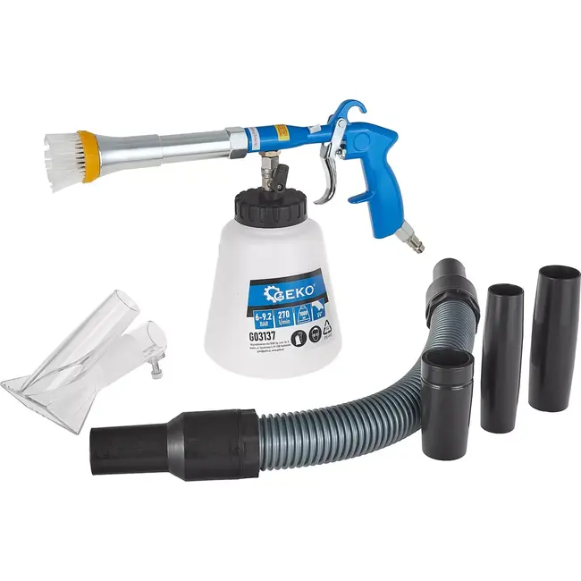 GEKO Reinigingspistool met adapters - Lage luchtverbruik - 1000 ml tank - 6-9,2 bar - Inclusief slang en nozzles