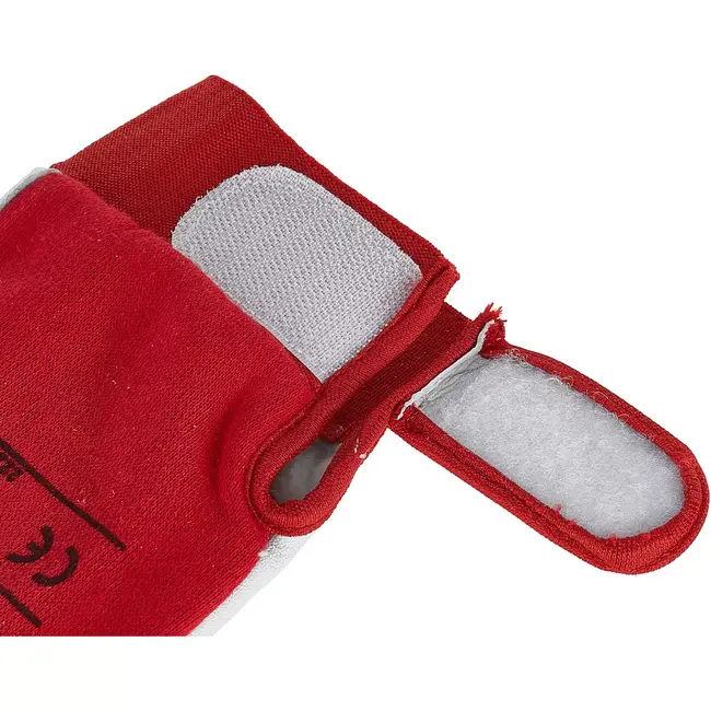 GEKO Winterhandschoenen - Geitenleer - Isolerend - Klittenband Sluiting - Maat 8 - Rood/Wit - 12 stuks