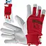 GEKO Goatskin werkhandschoenen - Klittenband sluiting - Ademend katoen - Maat 8 - Rood - 12 stuks