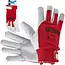 GEKO Goatskin werkhandschoenen - Velcro sluiting - Ademend katoen - Maat 9 - Rood/Wit - 12 stuks