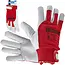 GEKO Goatskin werkhandschoenen - Velcro sluiting - Ademend katoen - Maat 10 - Rood/wit - 12 stuks