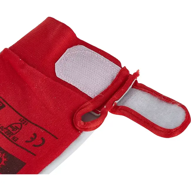 GEKO Goatskin werkhandschoenen - Klittenband sluiting - Ademend katoen - Maat 10 - Rood/wit - 12 stuks