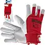 GEKO Geitenleren werkhandschoenen - Klittenband sluiting - Ademend katoen - Maat 11 - Rood - 12 stuks